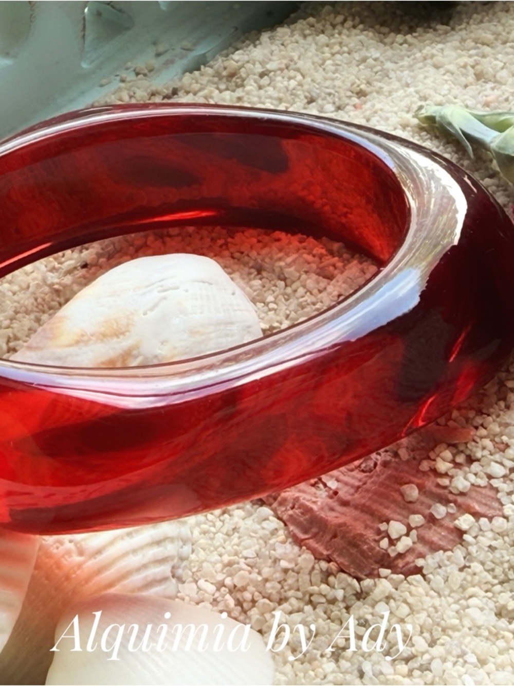 Alquimia Red Resin Bangle Bracelet